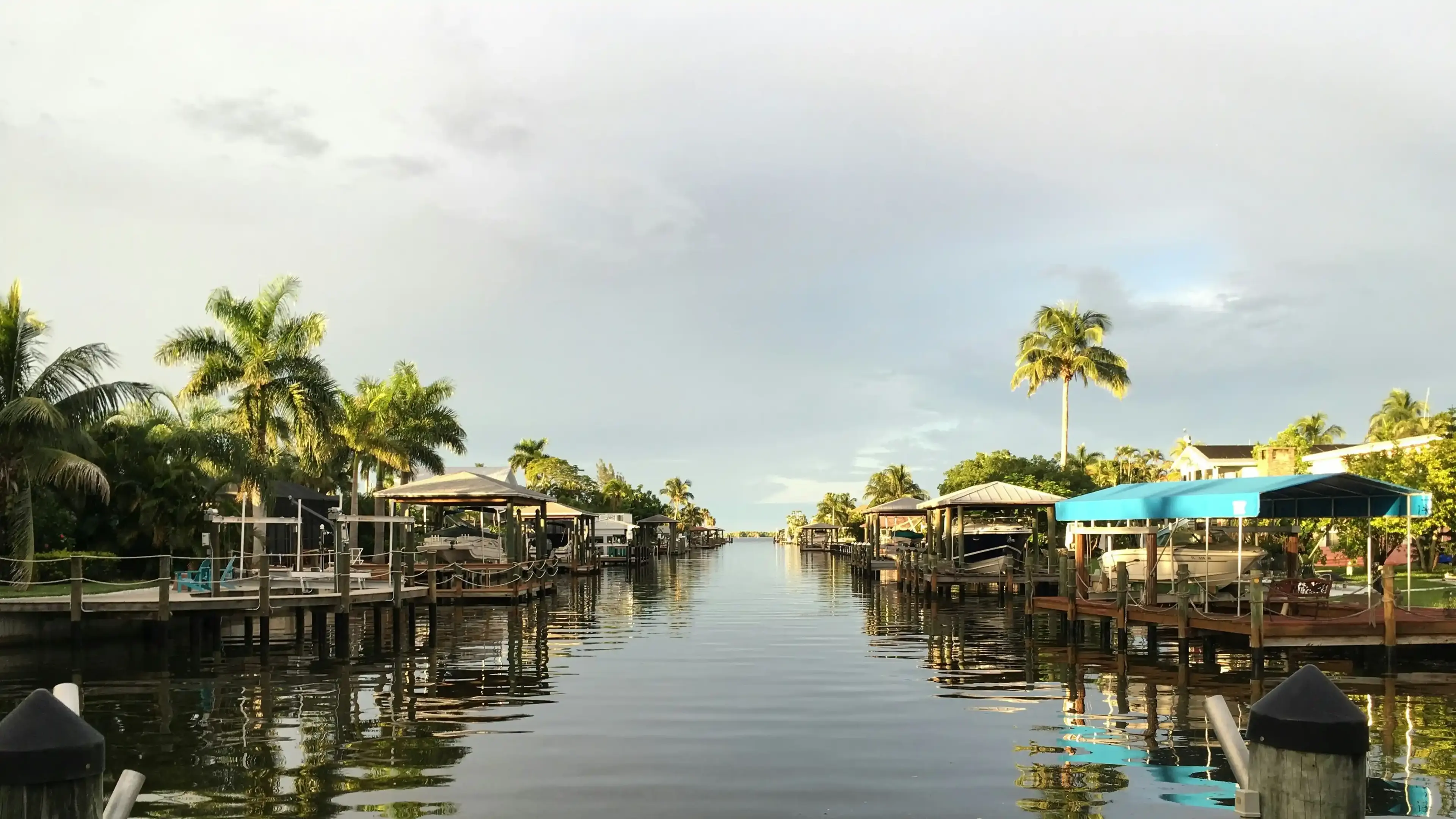 Deck on the lagoon behind Manatee Bay Inn